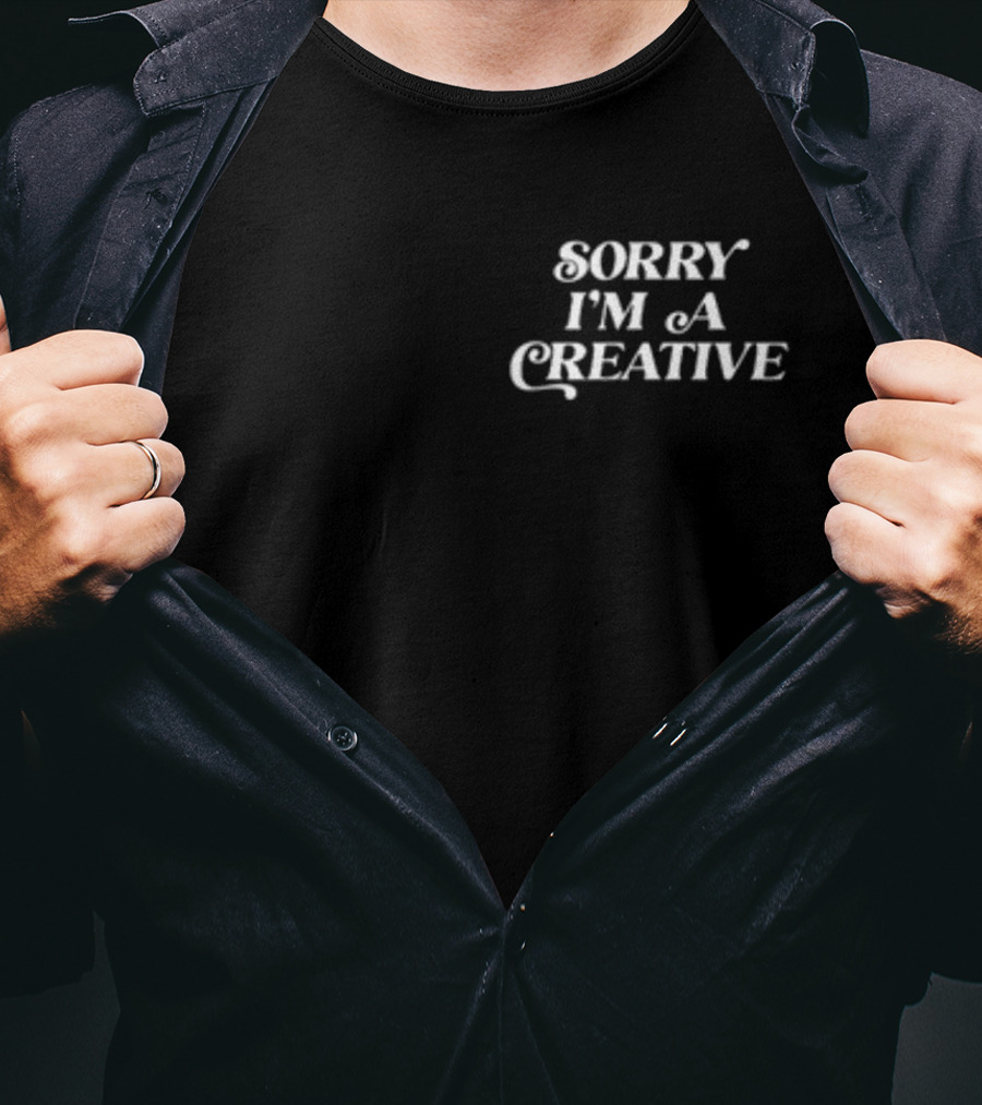 SORRY I'M A CREATIVE Retro 70s Typography T-Shirt