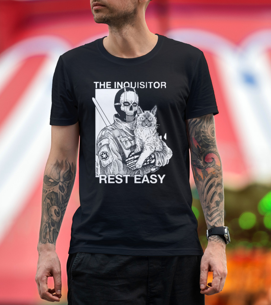 The Inquisitor Rest Easy Star Wars Inspired Artwork with Cat T-Shirt