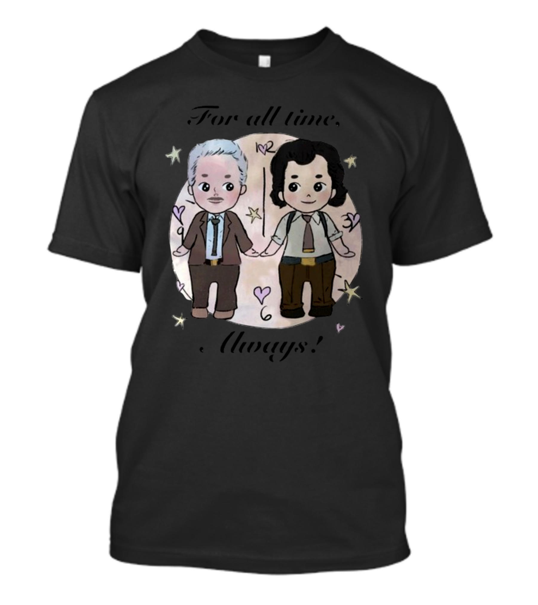 For All Time Always Loki TVA Cartoon Characters Holding Hands T-Shirt