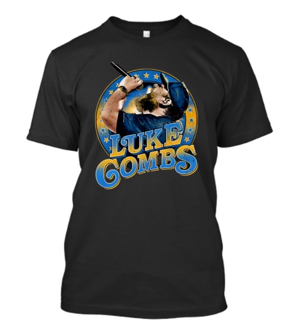Luke Combs Beer Never Broke My Heart Music Star Performance Blue Cap Microphone T-Shirt