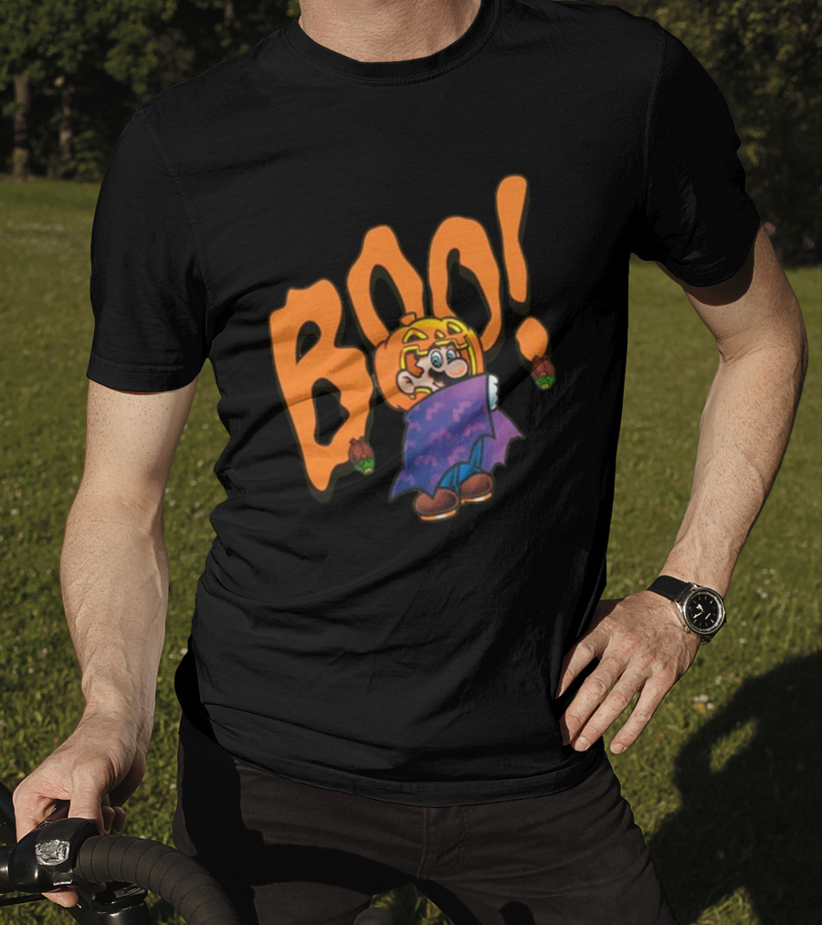 Nintendo NY Super Mario Boo Halloween Pumpkin Ghost Mario T-Shirt