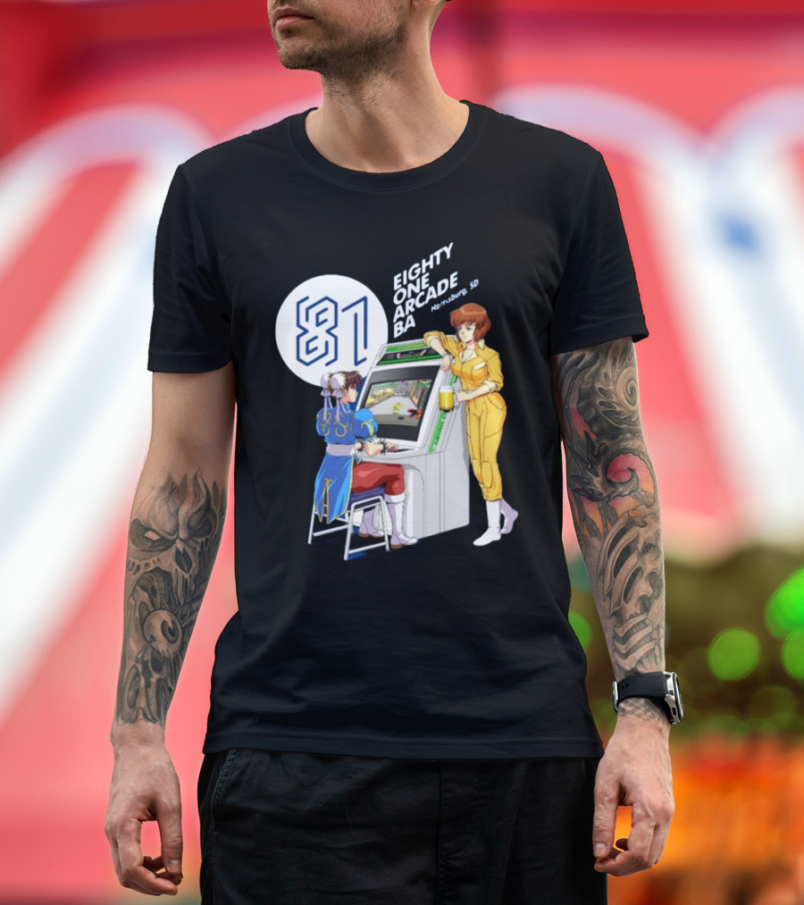 Eighty One Arcade Bar Harrisburg SD Jotego Retro Game Characters T-Shirt