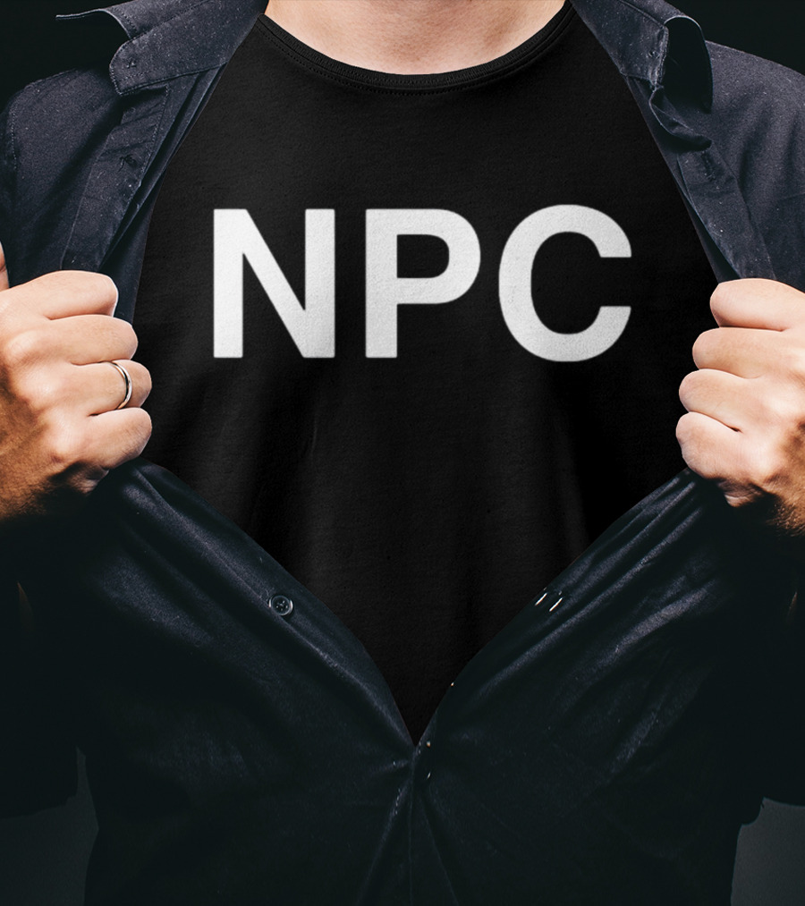 Critical Role Sam Riegel Wearing NPC Text T-Shirt