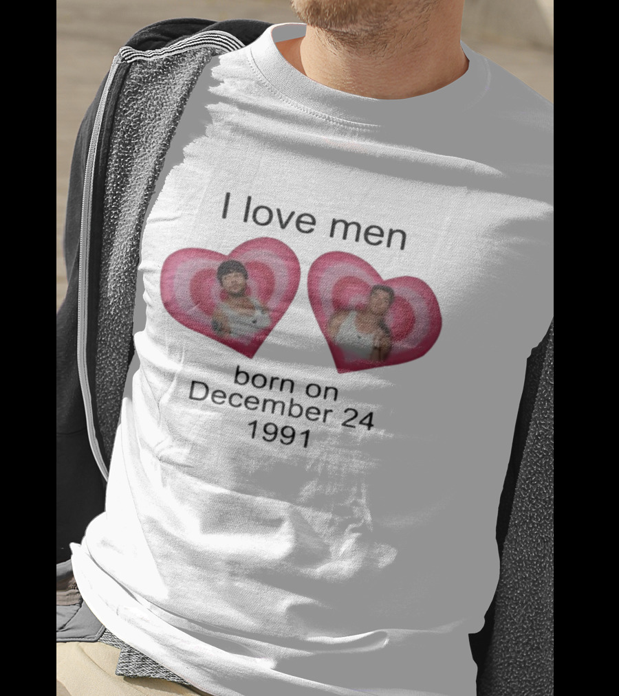 I Love Men Louis Tomlinson Born On December 24 1991 Heart Image T-Shirt