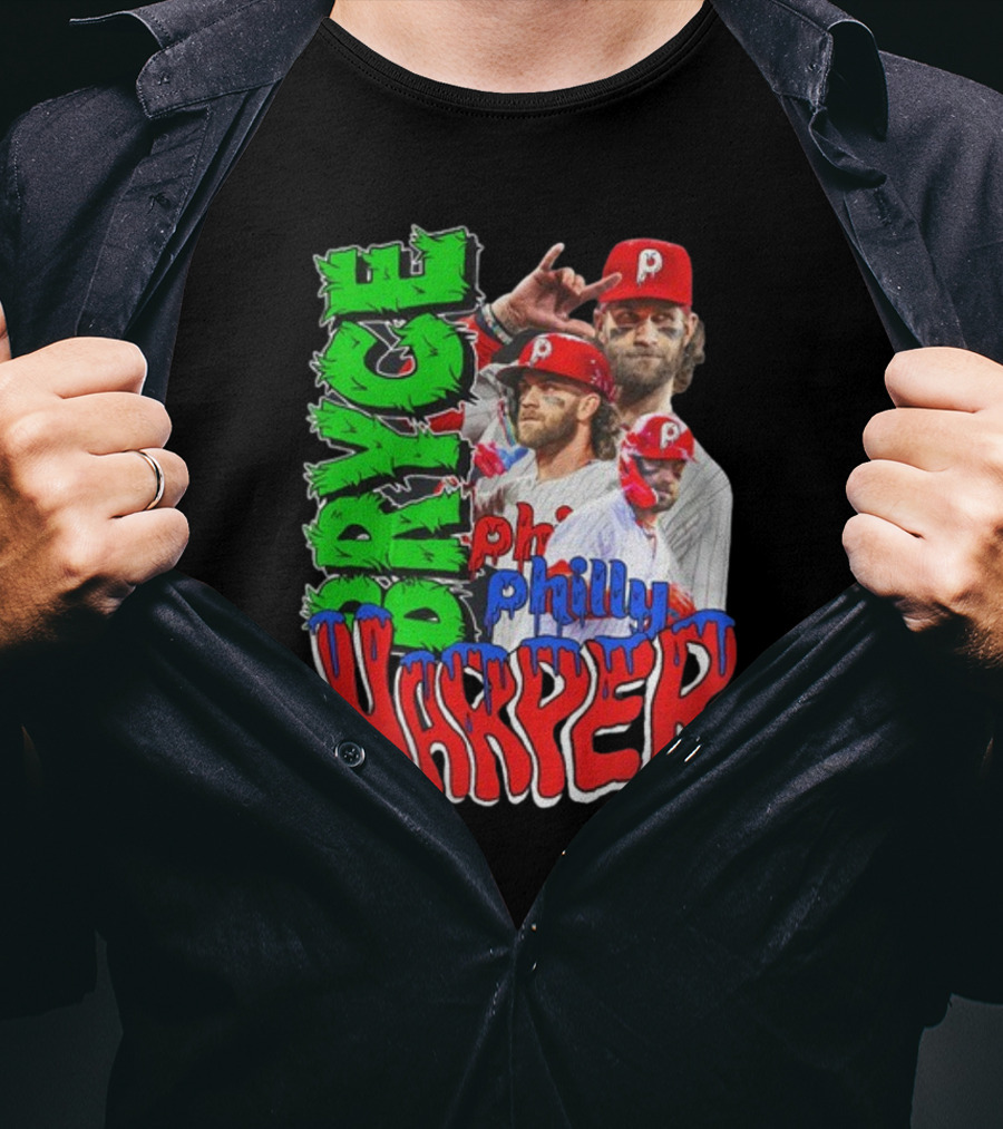 Bryce Harper Philly's Chosen One Phillies Player Red Cap T-Shirt