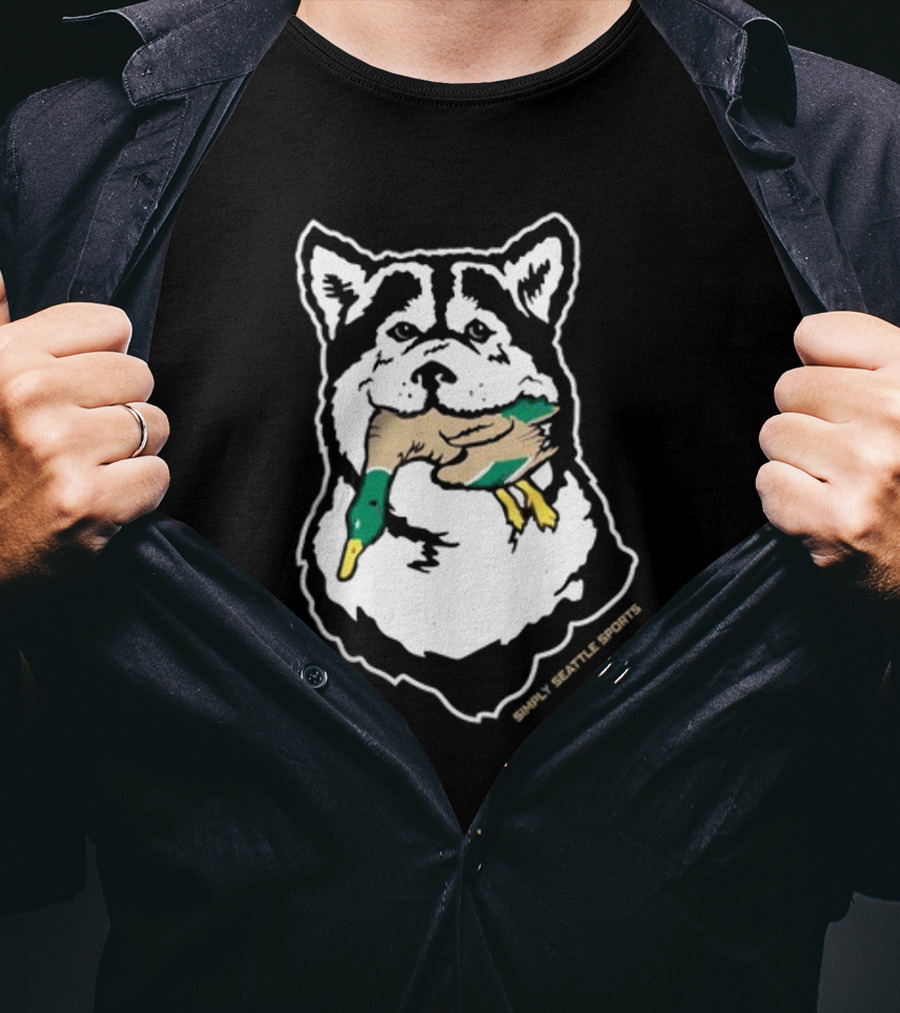 Simply Seattle Sports Duck Hunting Husky T-Shirt