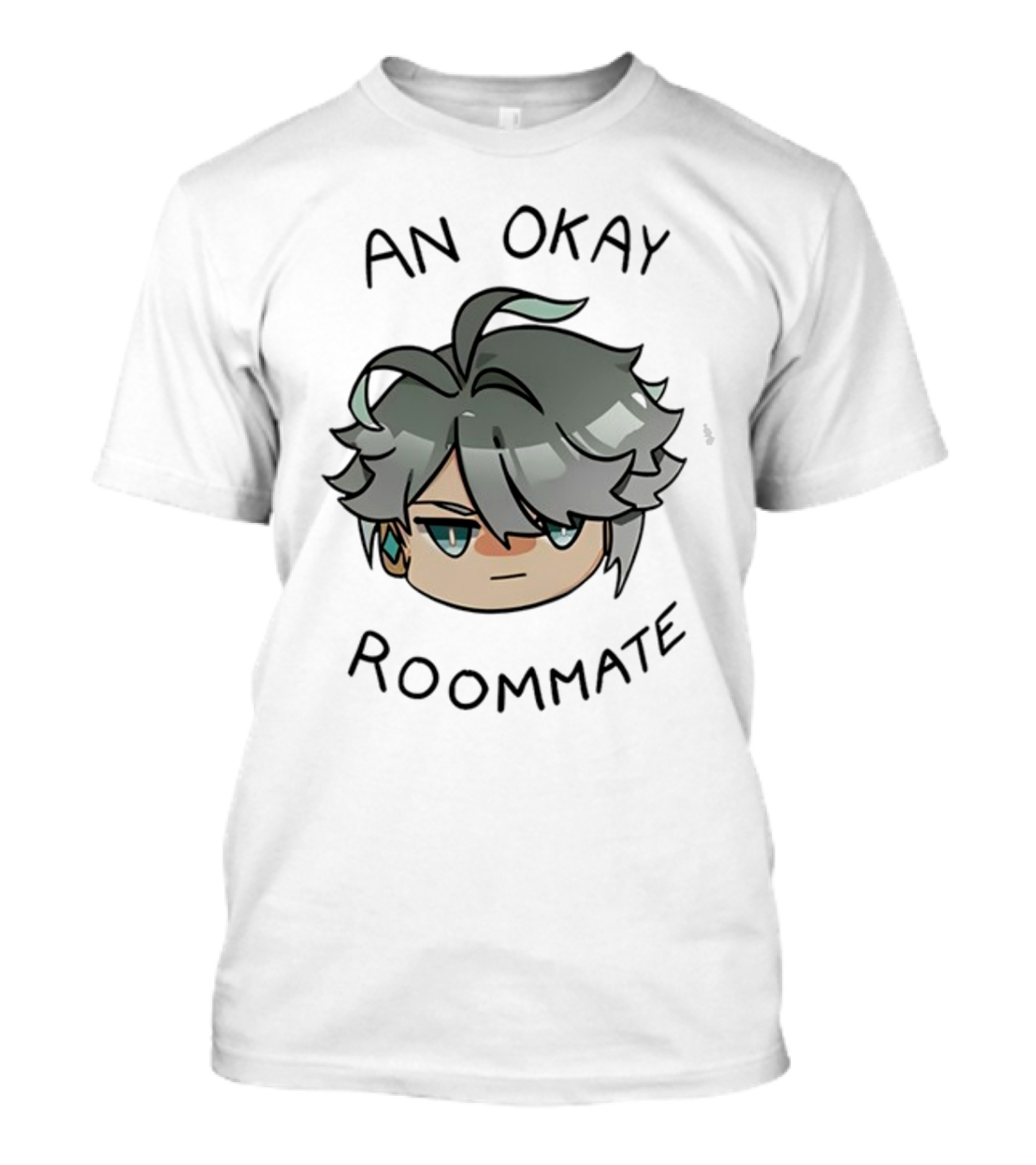 An Okay Roommate Anime Style Character Face T-Shirt