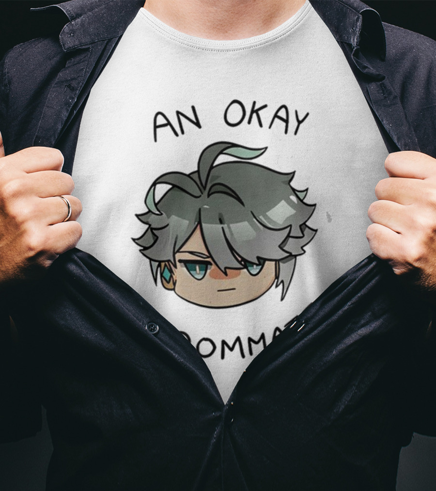 An Okay Roommate Anime Style Character Face T-Shirt
