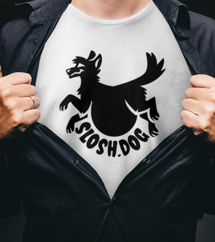 Slosh.Dog Logo Launch Day Sloshdog Playful Canine T-Shirt