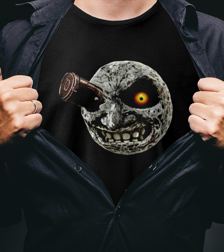 Hardshoppes Majora Moon Creepy Face With Telescope T-Shirt