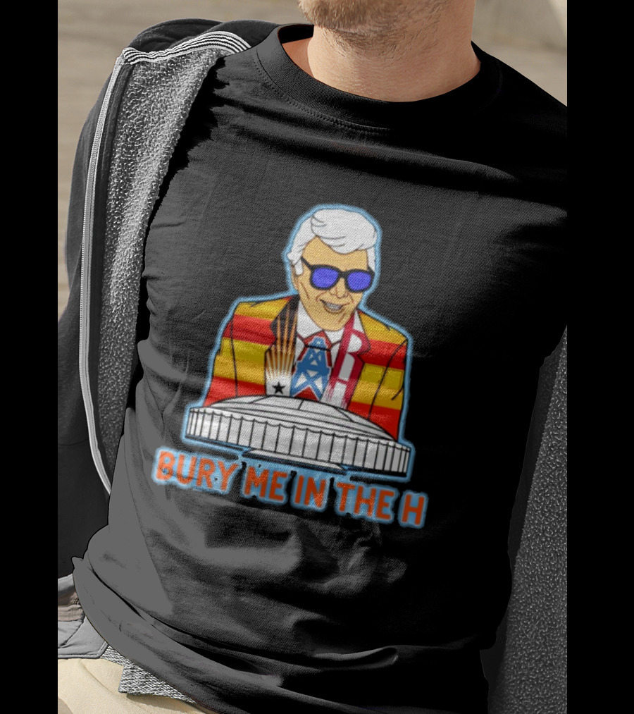 Muddy Marvin Bury Me In The H Iconic Colorful Figure With Houston Landmark T-Shirt
