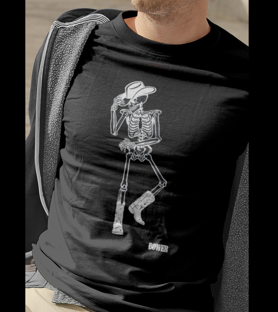 Bower Skeleton Cowboy With Boots And Hat T-Shirt