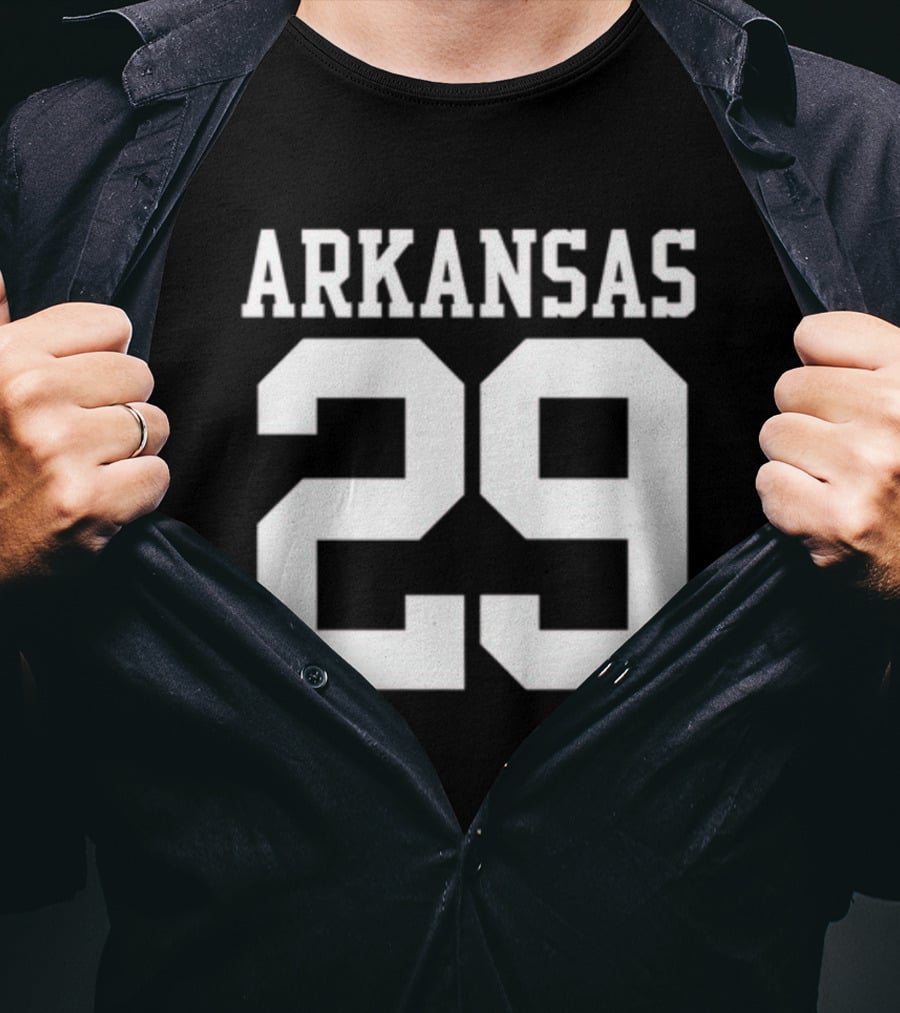 Arkansas 29 Cam Little Football Team Player Jersey T-Shirt