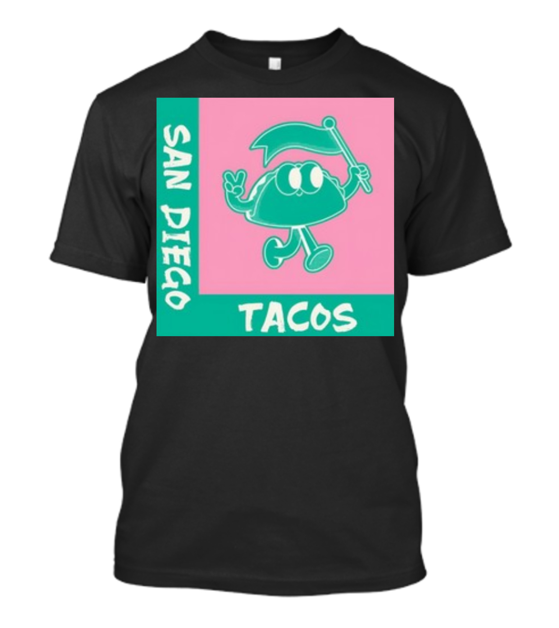 San Diego Tacos Cartoon Flag T-Shirt