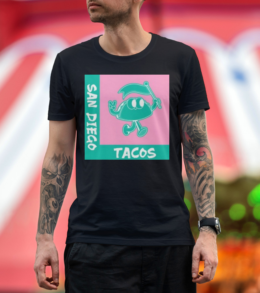 SAN DIEGO TACOS CARTOON FLAG T-Shirt