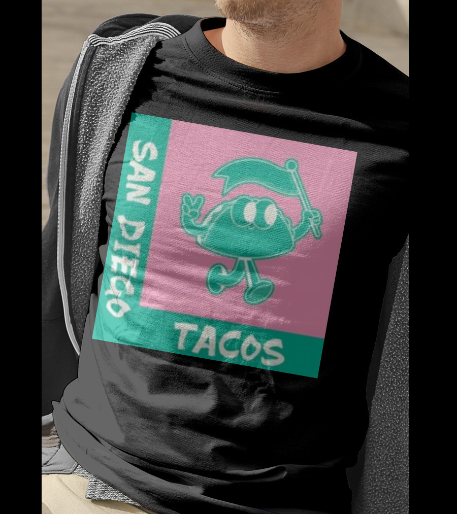 San Diego Tacos Cartoon Flag T-Shirt
