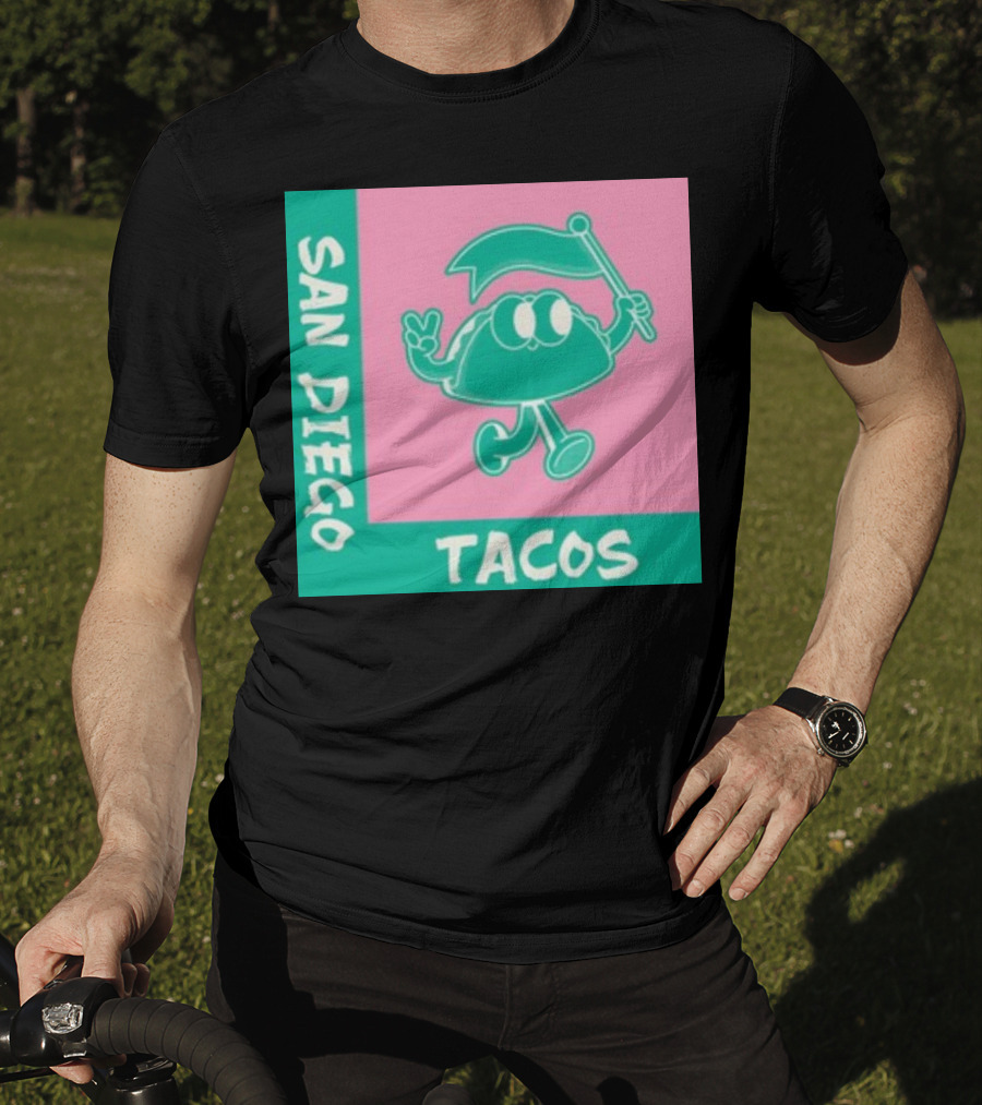 San Diego Tacos Cartoon Flag T-Shirt