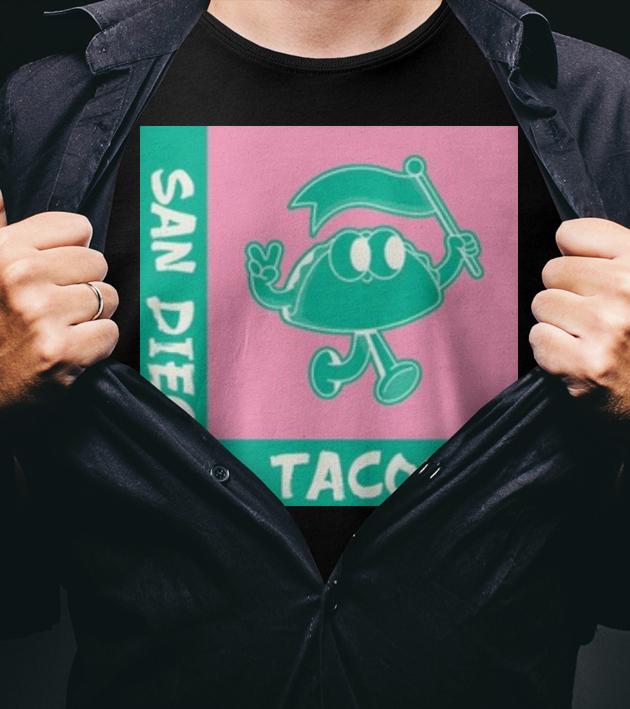 San Diego Tacos Cartoon Flag T-Shirt