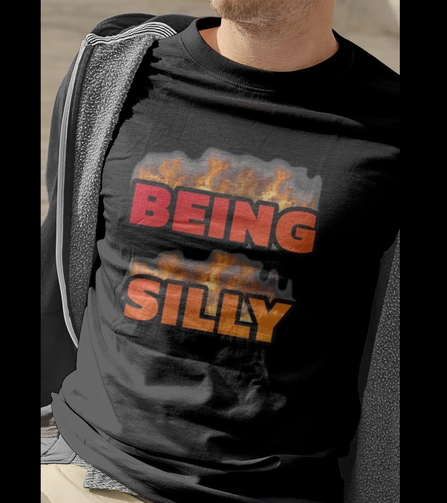 Being Silly With Flaming Text Background T-Shirt