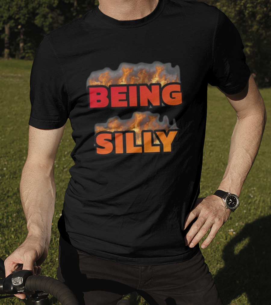 Being Silly With Flaming Text Background T-Shirt