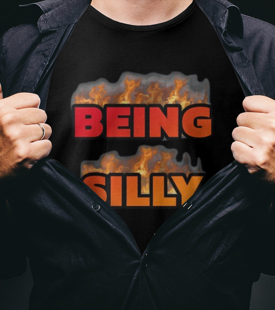 Being Silly With Flaming Text Background T-Shirt