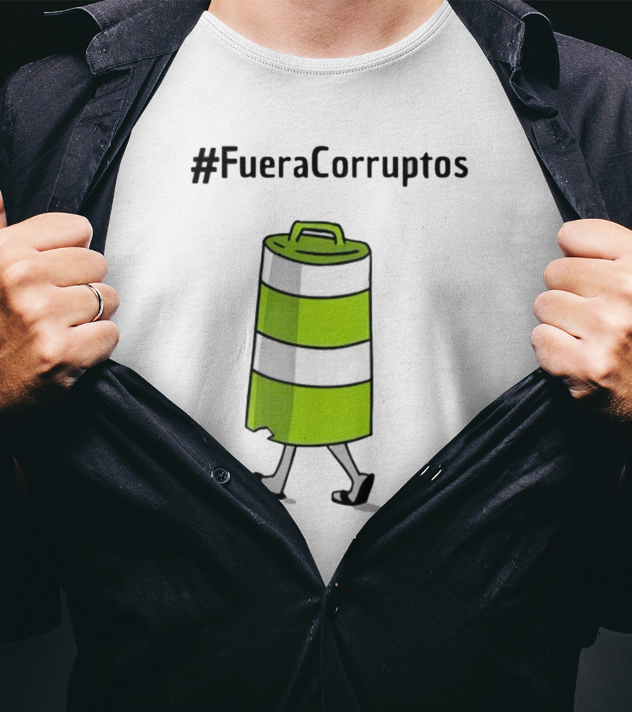 FueraCorruptos Paola Hurtado Walking Traffic Cone сartoon T-Shirt