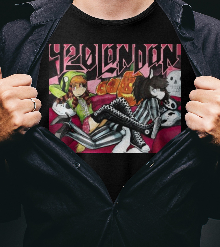 920 London Halloween Pumpkin Skeleton T-Shirt