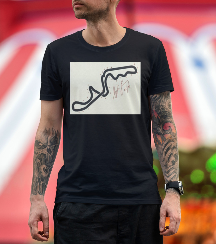 Ayrton Senna Hand-Drawn Suzuka GP 1993 Circuit Map Autograph T-Shirt