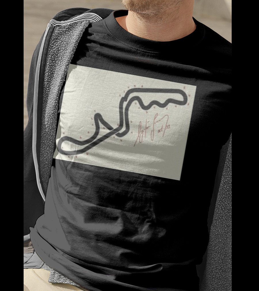 Ayrton Senna Hand-Drawn Suzuka GP 1993 Circuit Map Autograph T-Shirt