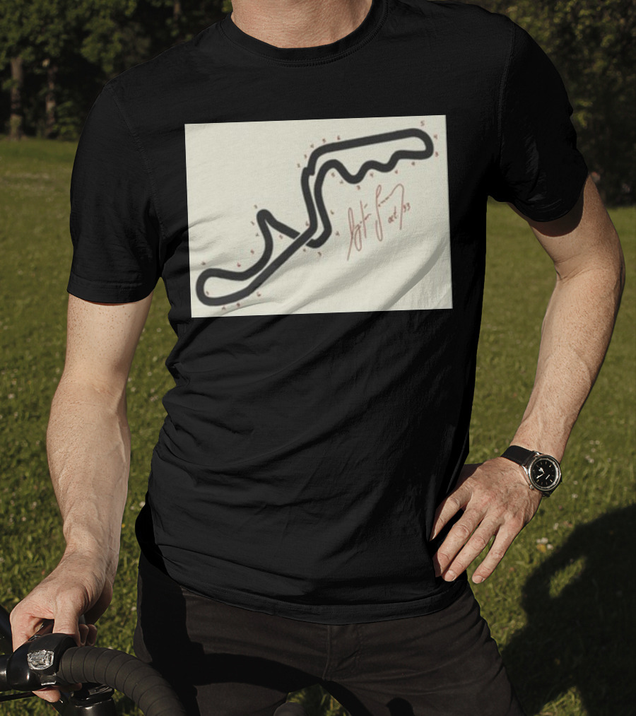 Ayrton Senna Hand-Drawn Suzuka GP 1993 Circuit Map Autograph T-Shirt