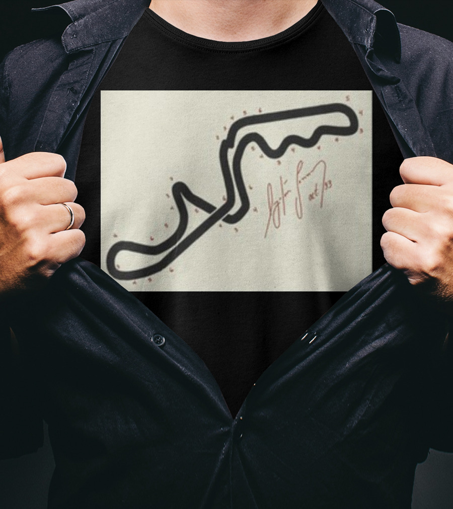 Ayrton Senna Hand-Drawn Suzuka GP 1993 Circuit Map Autograph T-Shirt