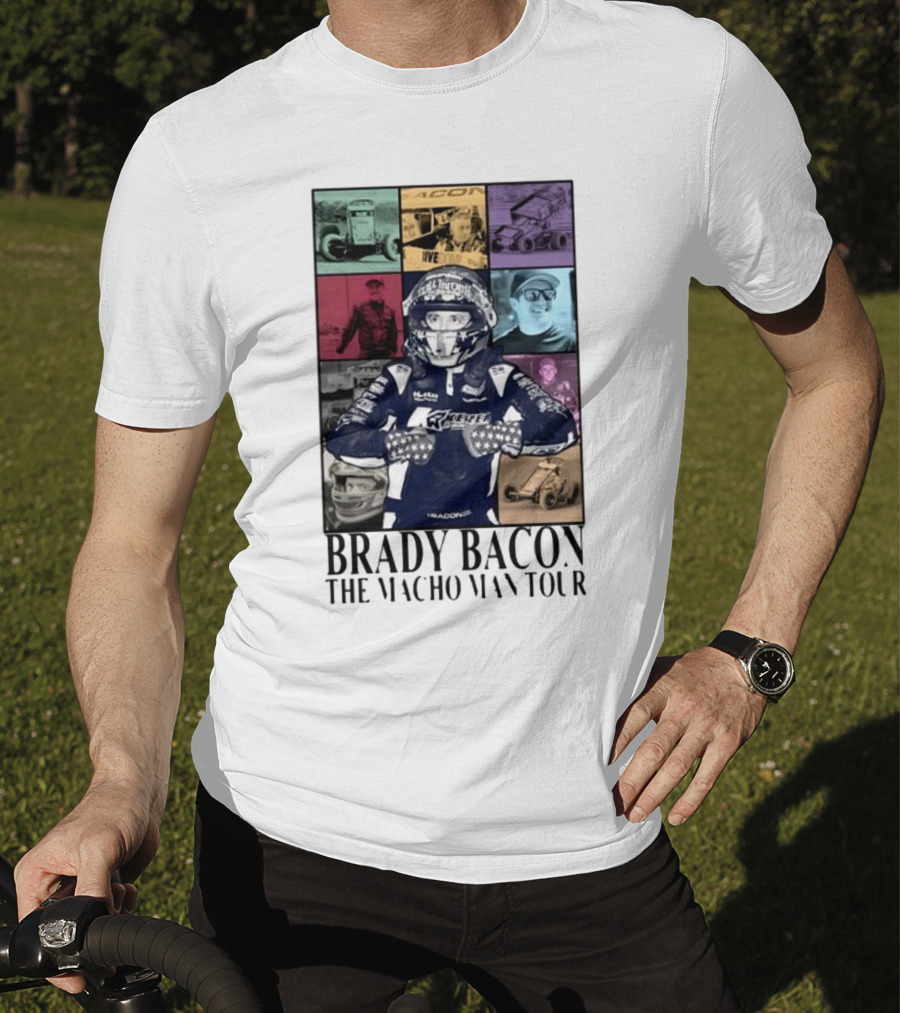 Brady Bacon Racing Iconography Collage The Macho Man Tour T-Shirt