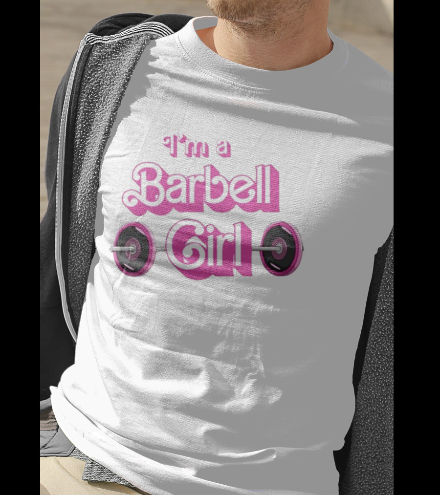 Papa Swolio I'm A Barbell Girl Pink Weightlifting T-Shirt