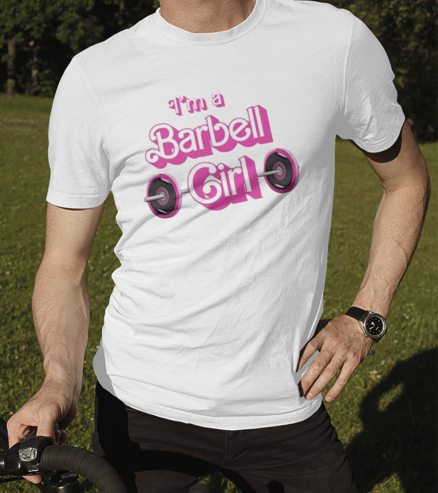 Papa Swolio I'm A Barbell Girl Pink Weightlifting T-Shirt