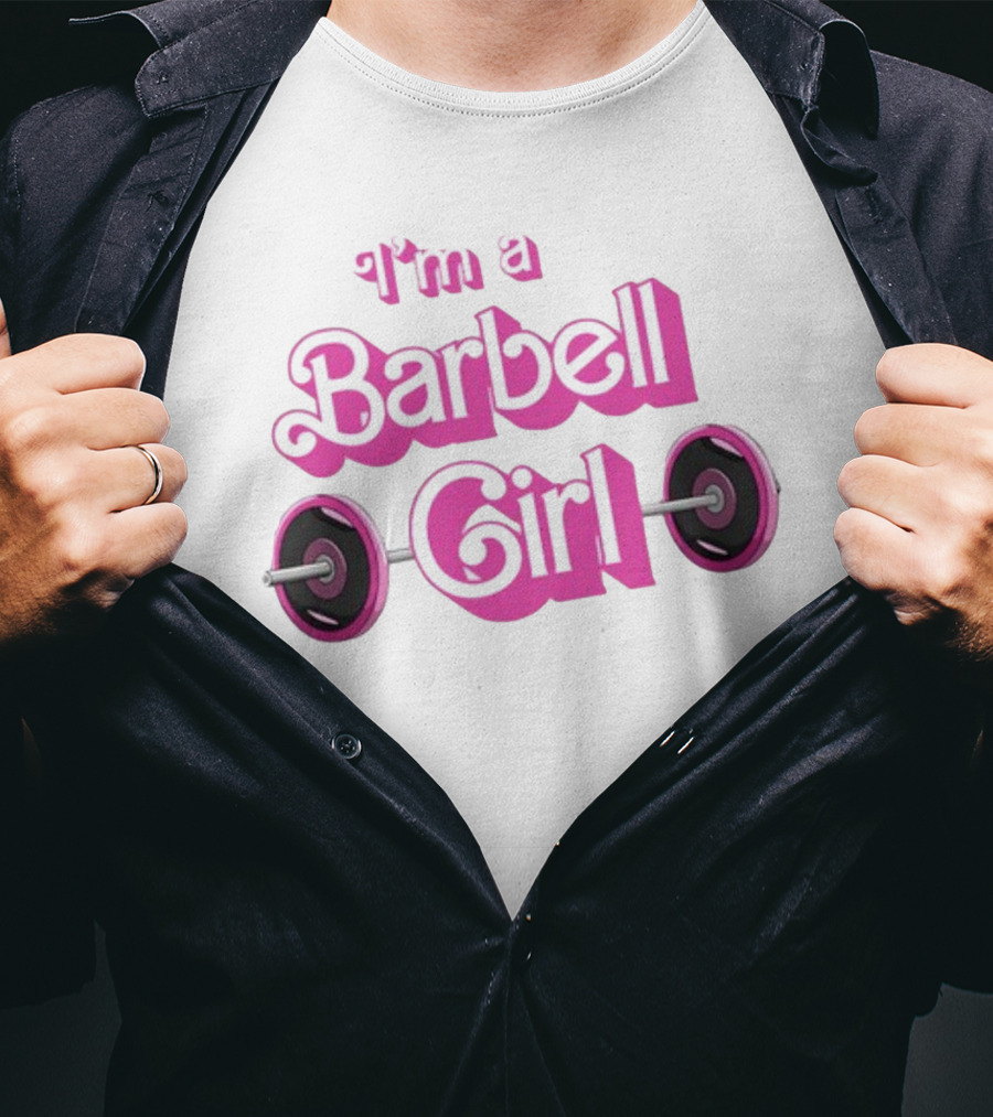 Papa Swolio I'm A Barbell Girl Pink Weightlifting T-Shirt