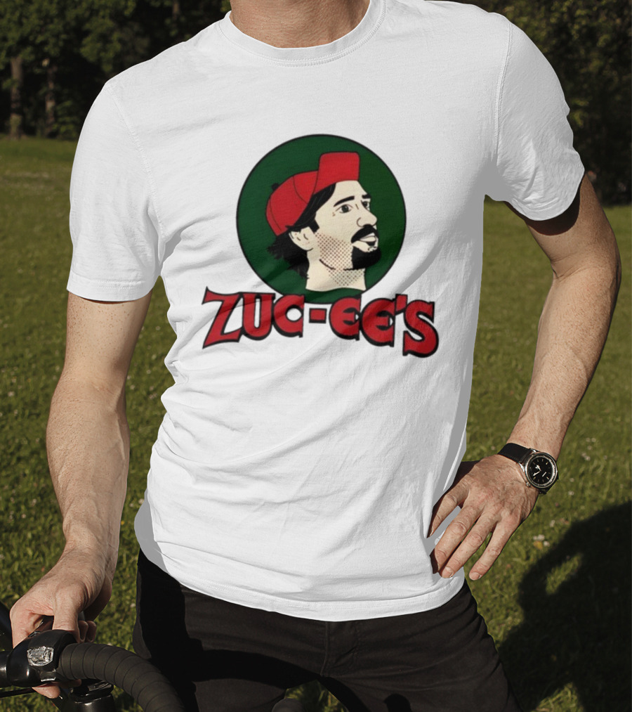 10K Takes Zuc-Ee's Retro Illustration Red Cap Green Circle T-Shirt