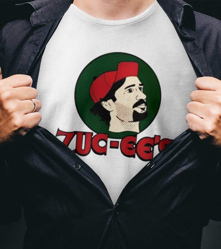 10K Takes Zuc-Ee's Retro Illustration Red Cap Green Circle T-Shirt