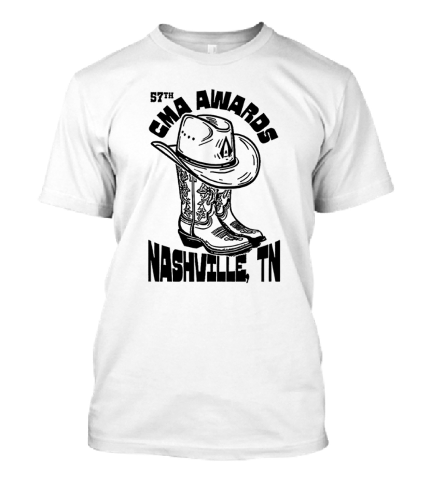 57th CMA Awards Nashville TN Cowboy Hat And Boots T-Shirt