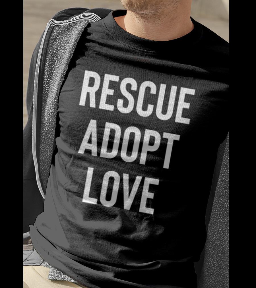 Shira Scott Rescue Adopt Love Black T-Shirt