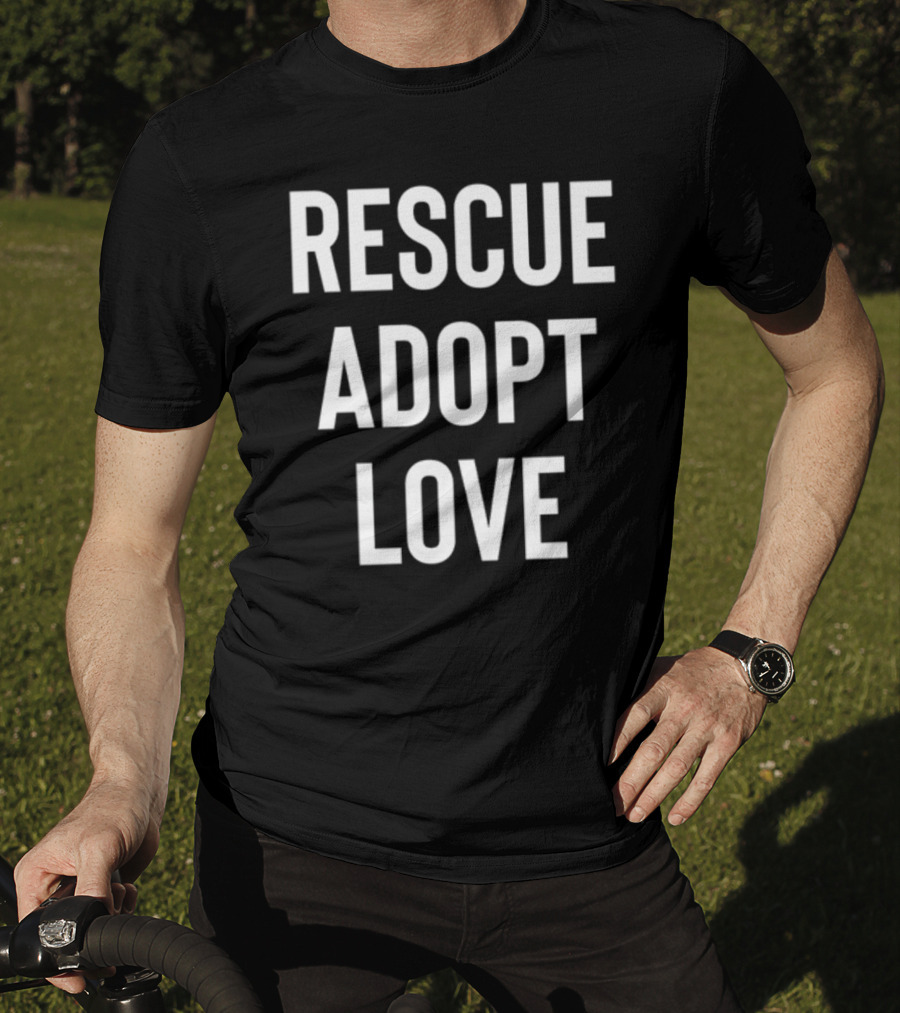 Shira Scott Rescue Adopt Love Black T-Shirt