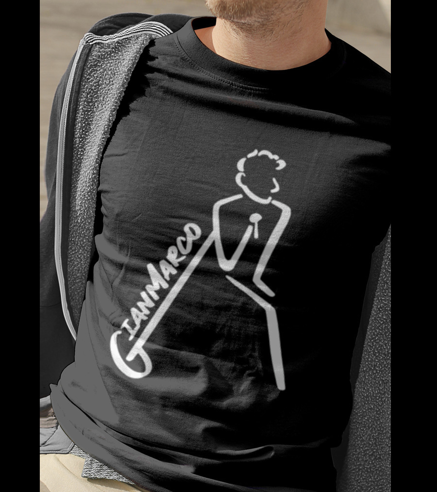 Gianmarco Leaning In GianMarco Microphone Icon Outline T-Shirt