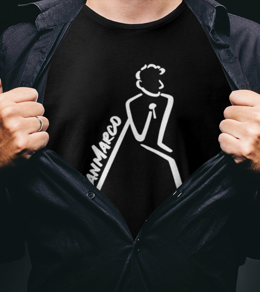 Gianmarco Leaning In GianMarco Microphone Icon Outline T-Shirt