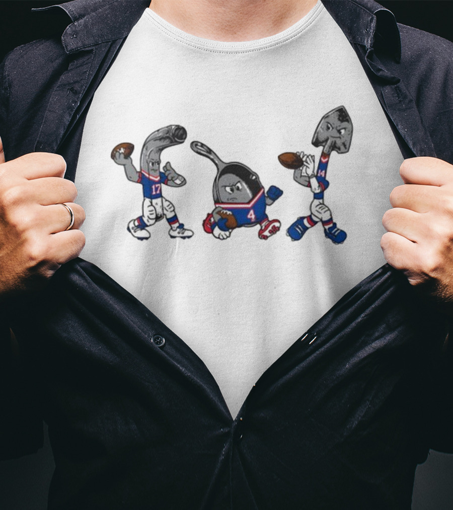 Buffalo Bills Football Cutlery Characters 17 4 Jersey Humor T-Shirt