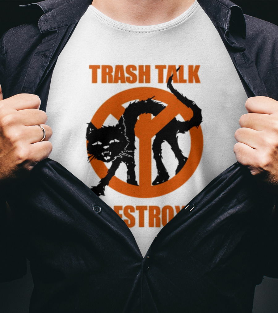 Trash Talk Destroy Cat Peace T-Shirt