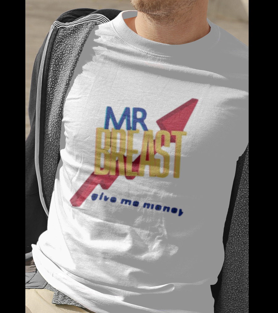 Mr Breast Give Me Money Retro Style Iconic T-Shirt