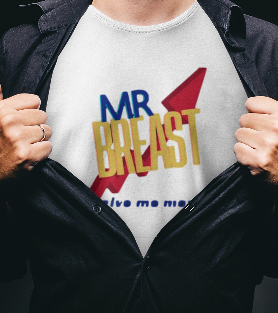 Mr Breast Give Me Money Retro Style Iconic T-Shirt