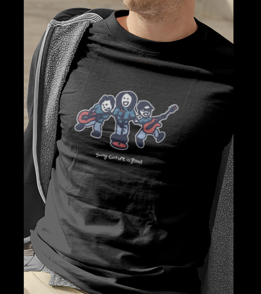 Young Culture Is Good Cartoon Band Characters T-Shirt