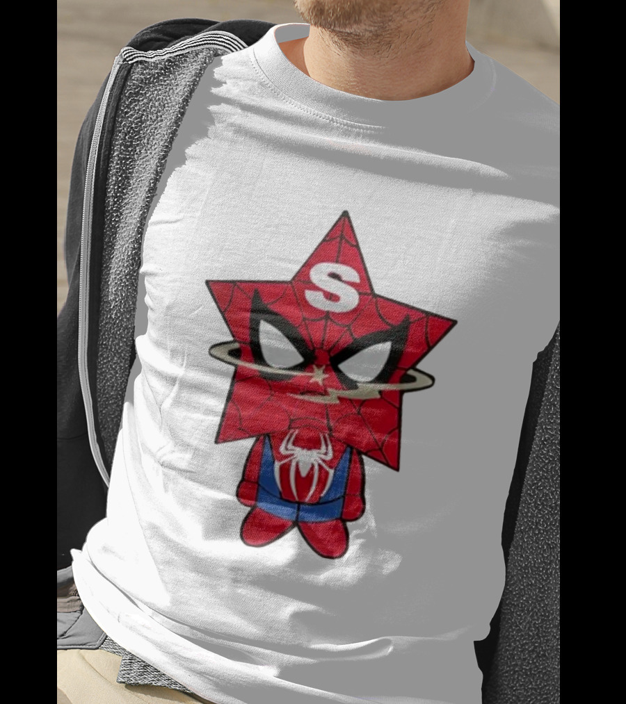 Star Character With Superhero Web Icon And Red Suit T-Shirt