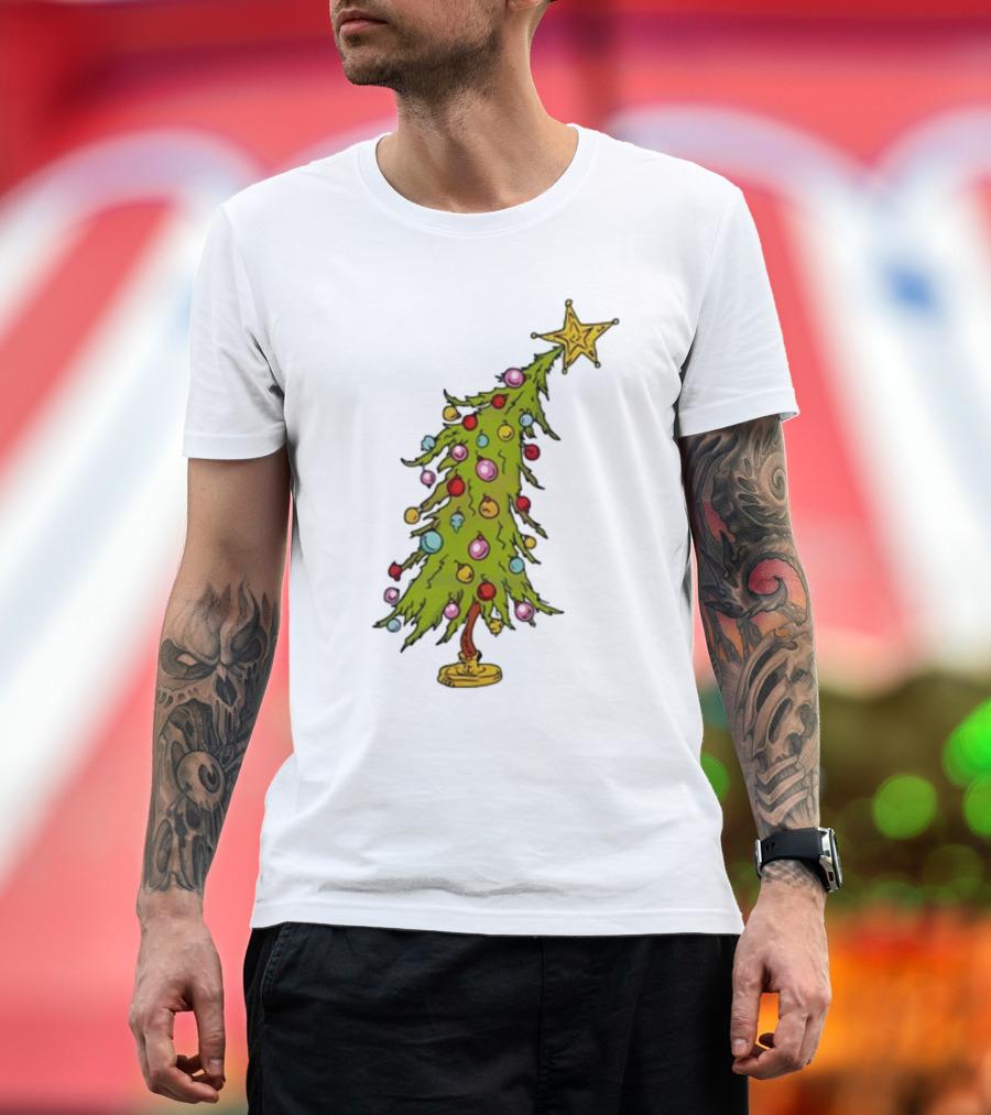 Whimsical Whoville Christmas Tree with Colorful Ornaments and Star Topper T-Shirt