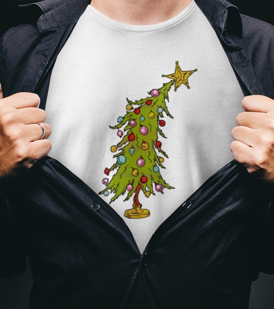 Whimsical Whoville Christmas Tree With Colorful Ornaments And Star Topper T-Shirt